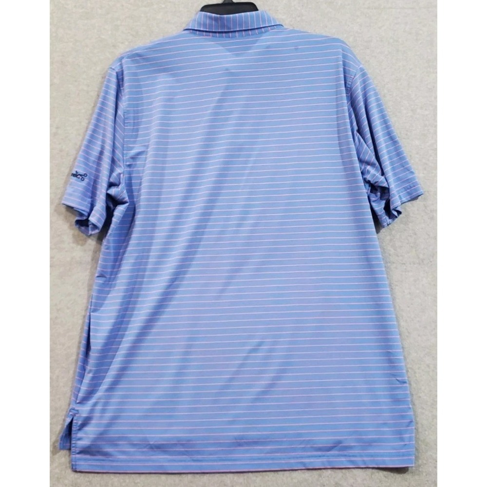 Peter Millar Halifax Stripe Stretch Polo Summer Comfort XL Blue Pink‎ - Picture 2 of 7